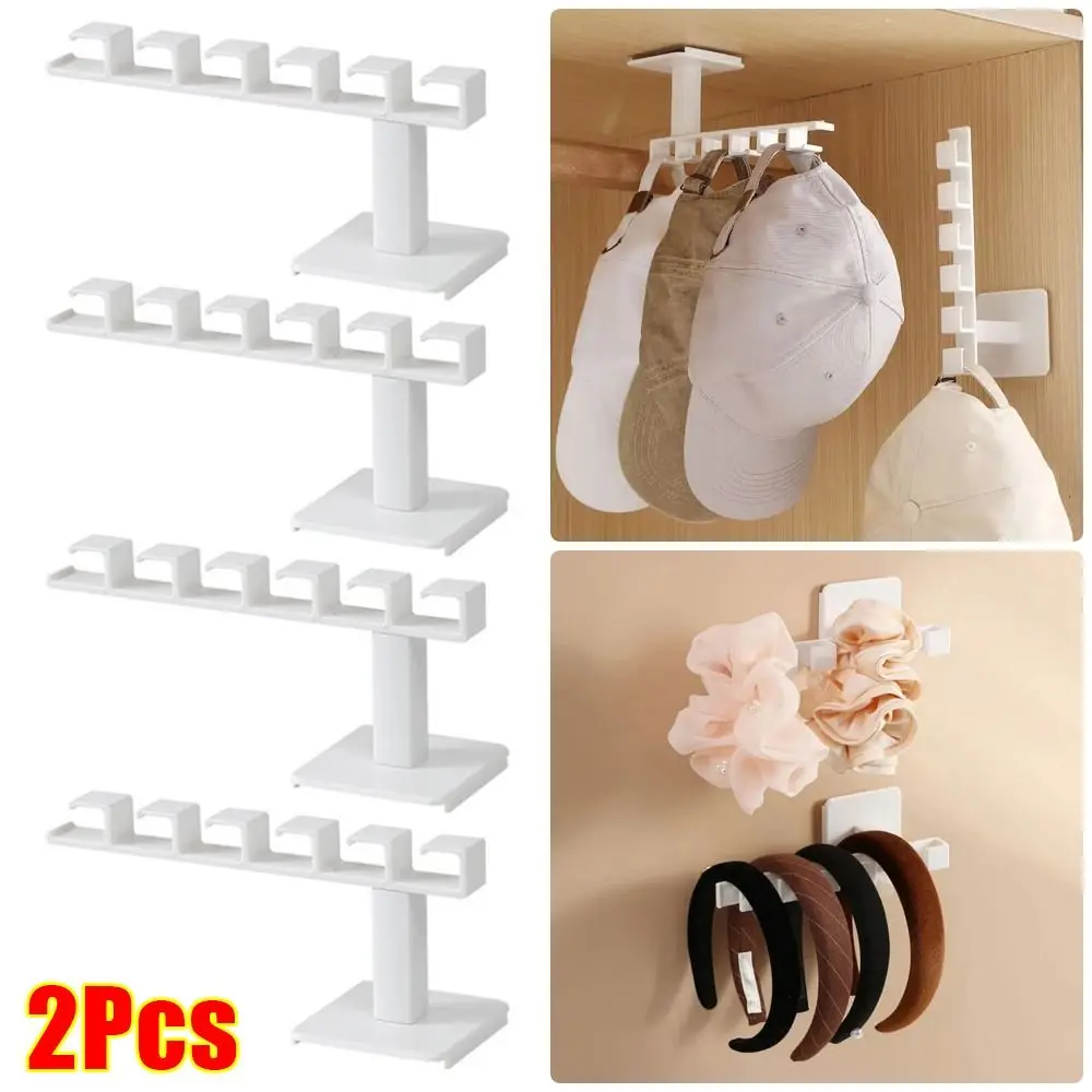 2Pcs New Wall-mounted L-shaped Hanger Hole Free Baseball Cap Hair Hoop Rack Hat Belt Organizer Wall Shelf Hat Holder