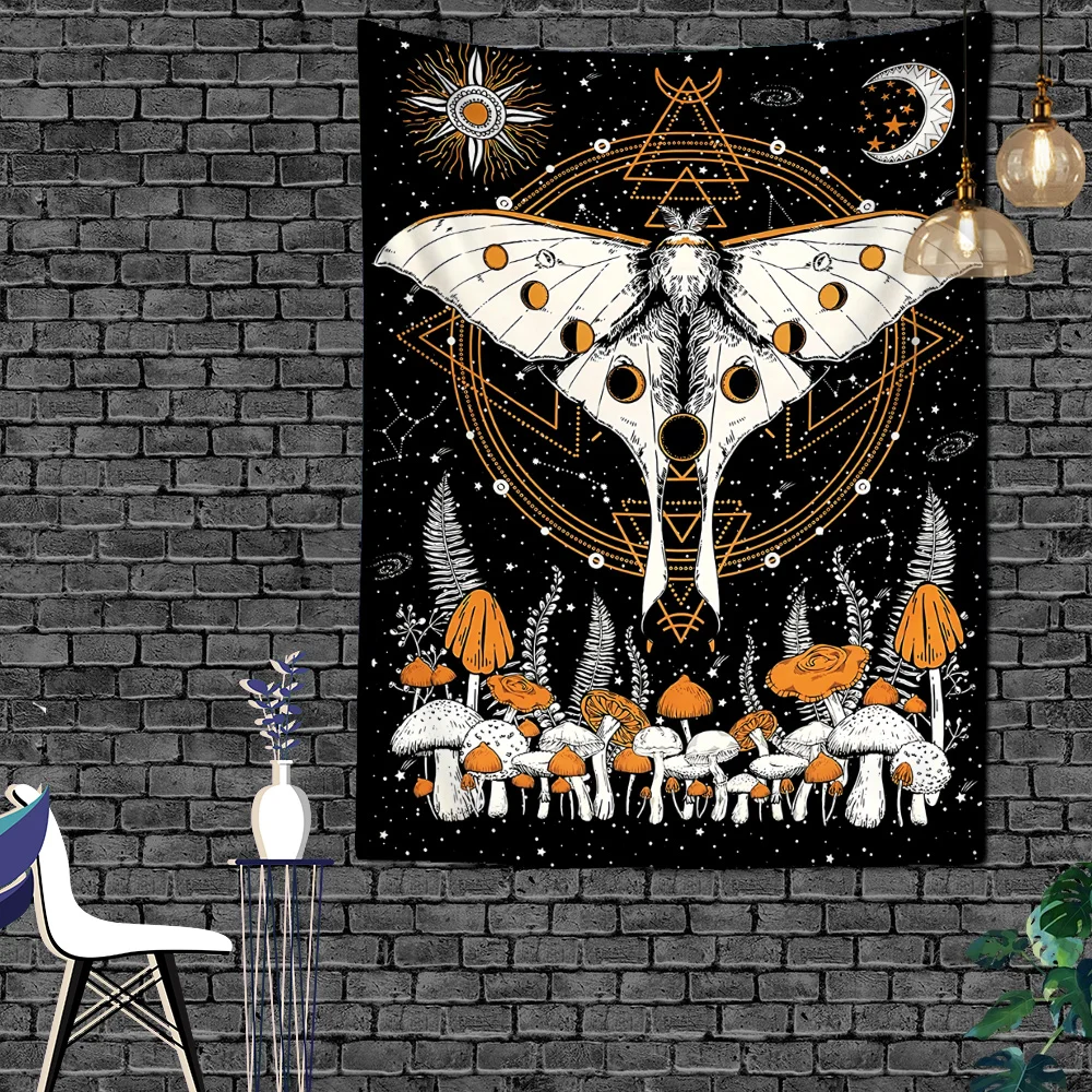 

Dark Psychedelic Butterfly Tarot Tapestry Wall Hanging Room Wall Cloth Tapestries Hippie Decor Living Room Bedroom Bohemian