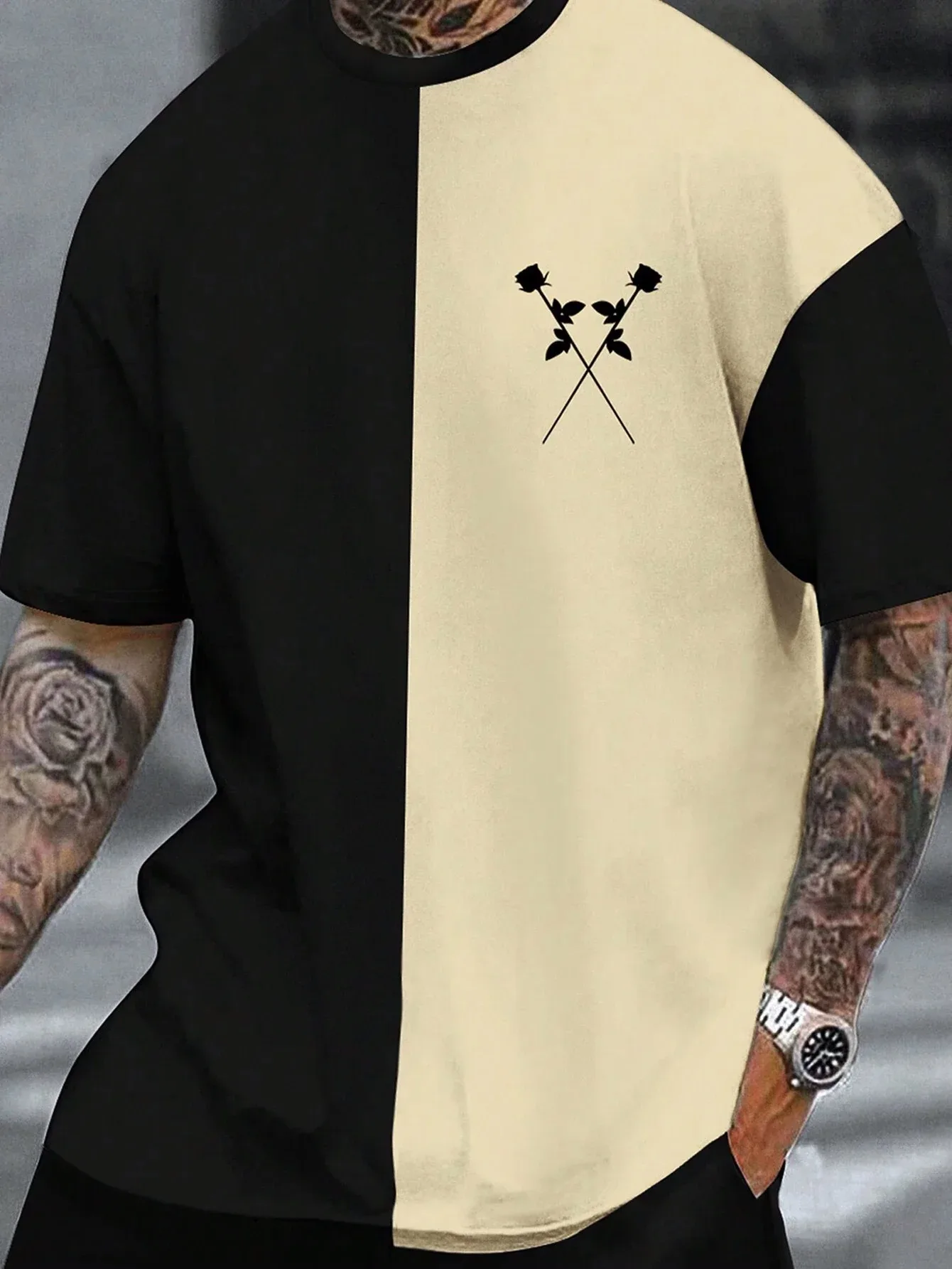 T Shirt For Men Clothing Fashion Letter&Flower 3D Printed T Shirts Harajuku Short Sleeve Tee Casual Oversized Men's Clothing image 5