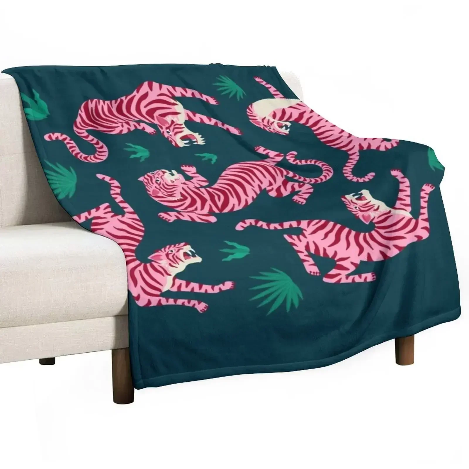 

Night Race: Pink Tiger Edition Throw Blanket Warm Flannel Blanket for Couch Chair Bedroom