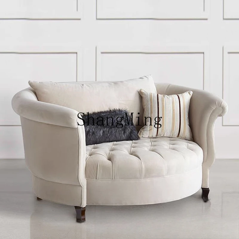 FG fabric oval sofa large apartment living room bedroom sofa clothing store single sofa
