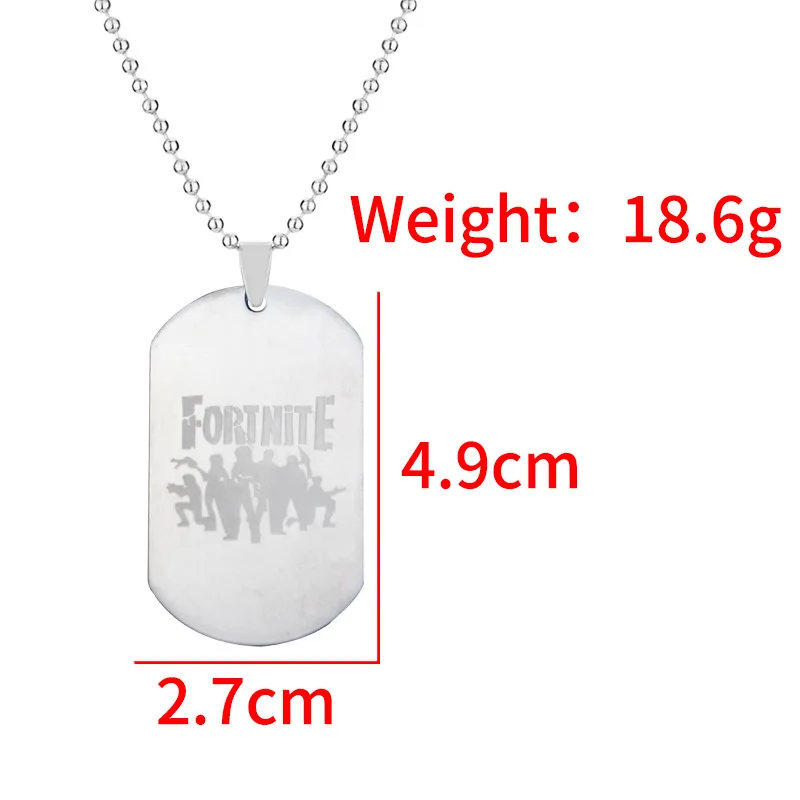 Fortnite Game Peripheral Pendant Choker Colorful Stainless Steel Logo Tag Dress Decoration Accessories Christmas Gifts for Kids