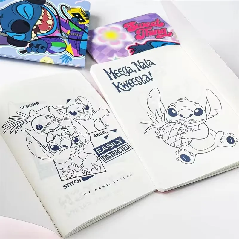 4pcs Disney animation Lilo and Stitch A5 notebook cute and funny student lined inner pages portable note stationery gift