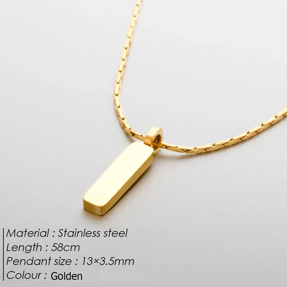 Stainless steel jewelry men's necklace fashionable golden color pendant necklace collar acero inoxidable mujer The best gift - Image 3