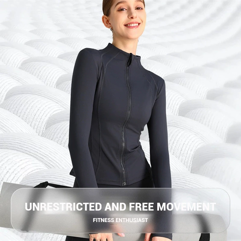 

Облегающая спортивная толстовка на молнии, облегающая спортивная одежда для фитнеса и спортзала — женская куртка для йоги