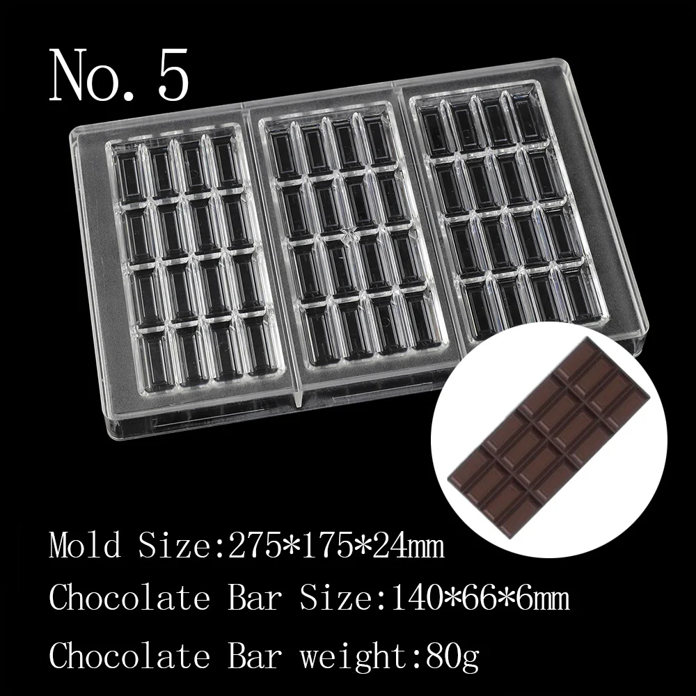 Chocolate Bar Mold  Baking Confectionery Tools  For Cake Decoration Pastry Polycarbonate Chocolate Mold