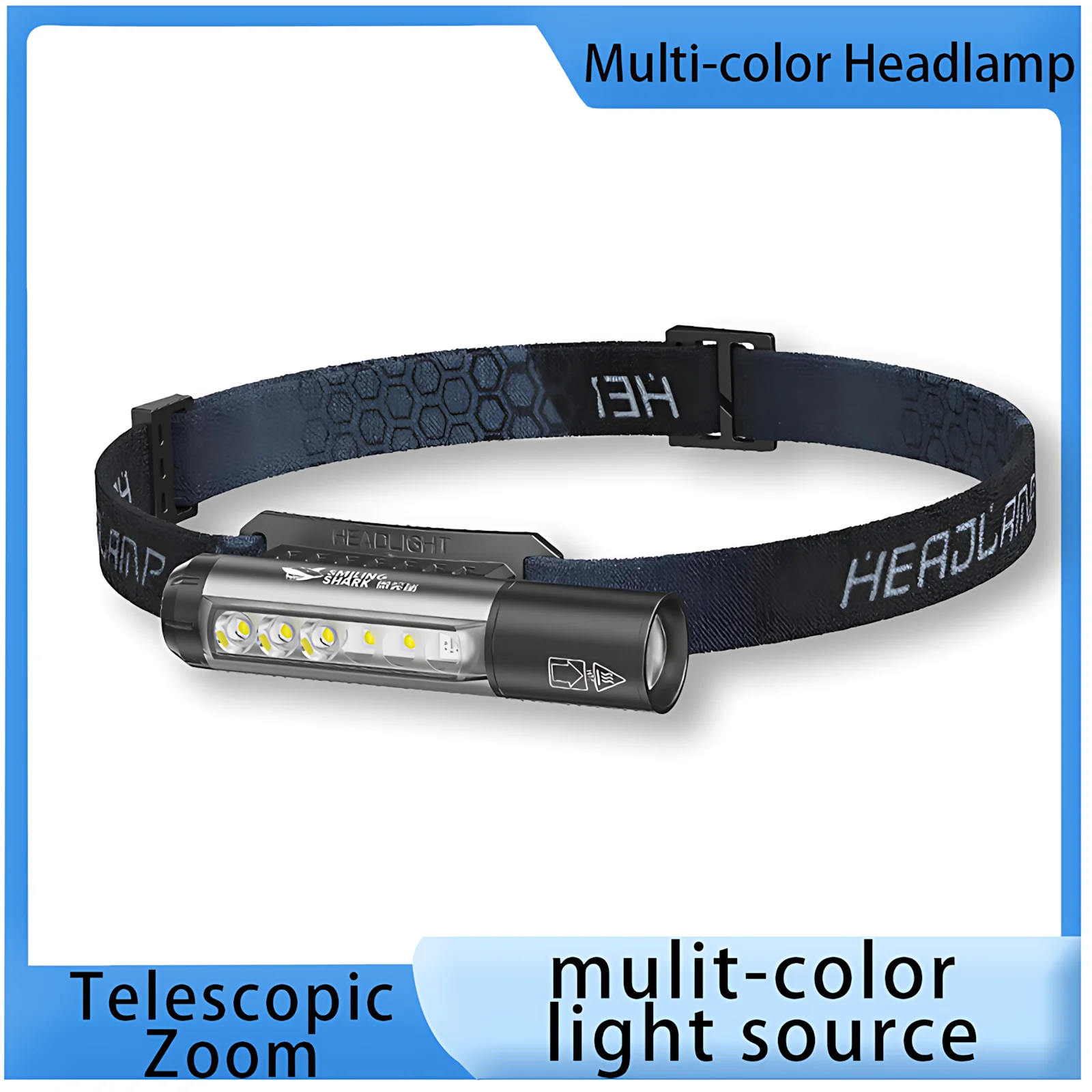 

Professional Zoomable Headlamp 4 Colors 9 Modes Strong Magnetic Waterproof Flashlight Rechargeable LED Head Light for Night Running Fishing Outdoor