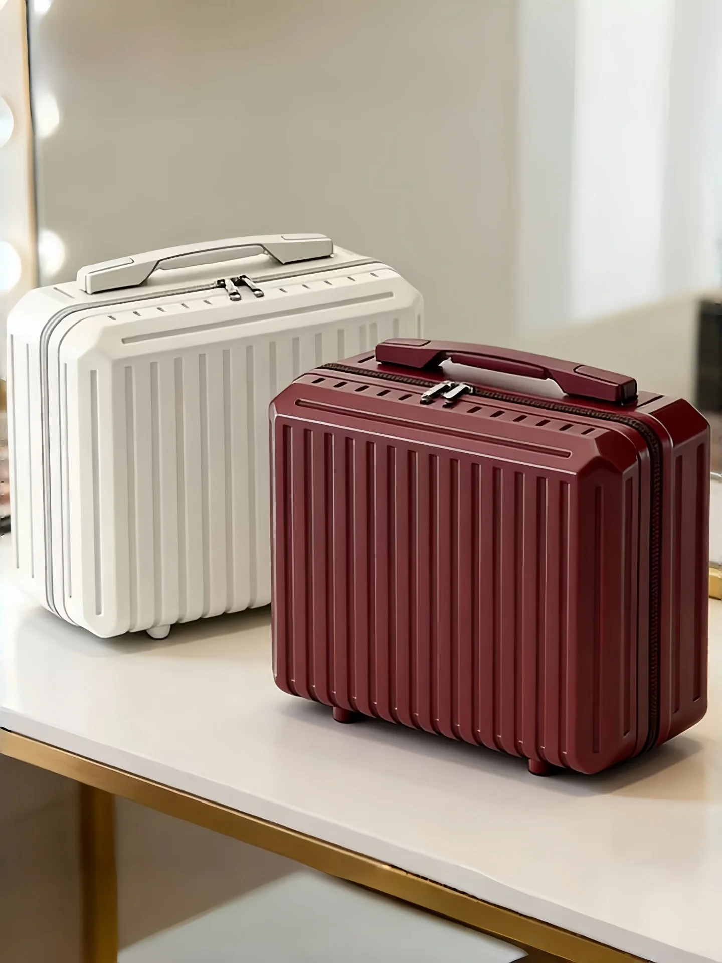 ファッショナブルなコンパクト旅行スーツケース女性のポータブルハンドバッグ軽量小型荷物化粧収納バッグカジュアルスタイルハードシェル