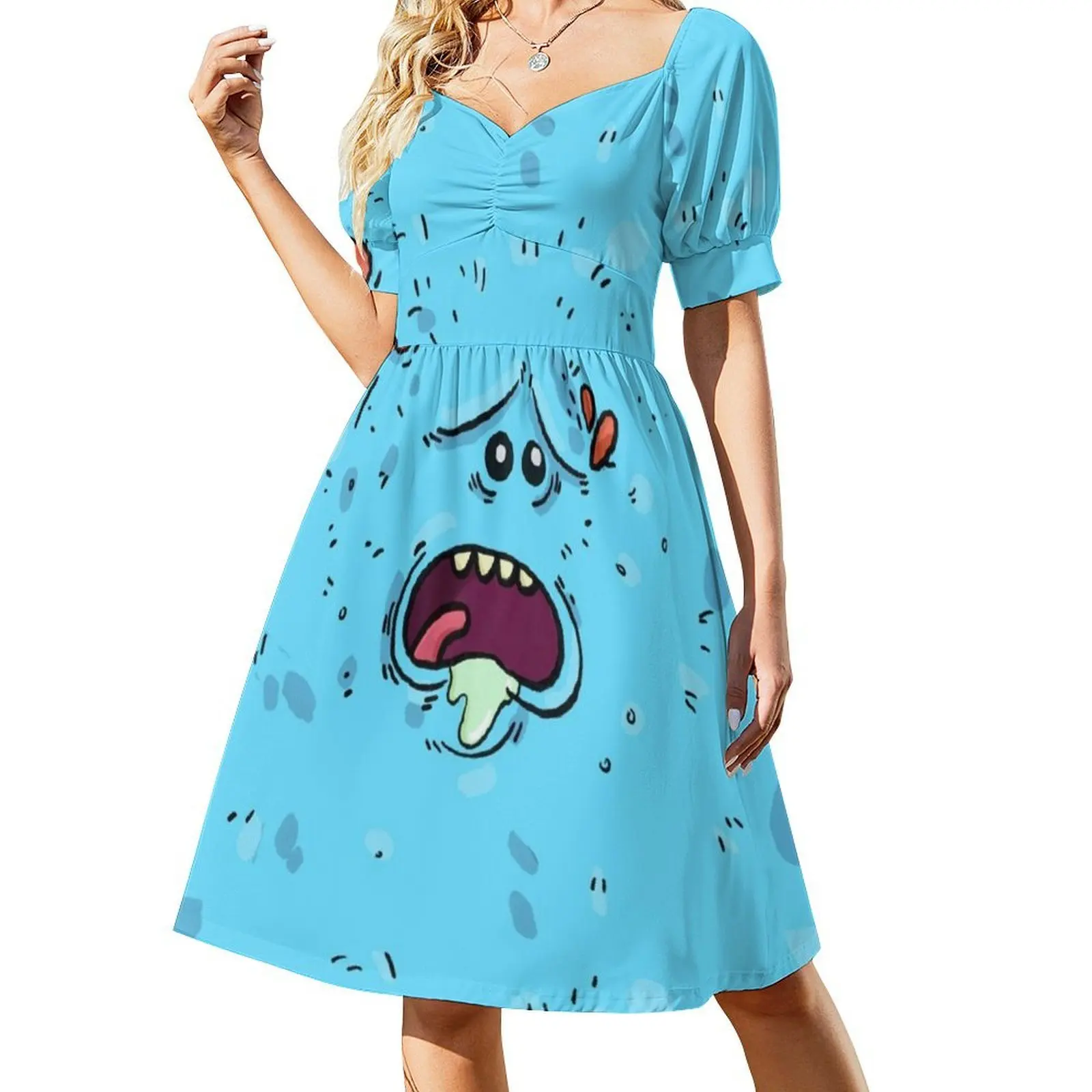 فستان Mr Meeseeks المثير للإجازات لكامل الوجه للنساء فستان قصير لحفلات الشاطئ وأعياد الميلاد Mr Meeseeks الموسم 4 Tristan Klein Woman #2