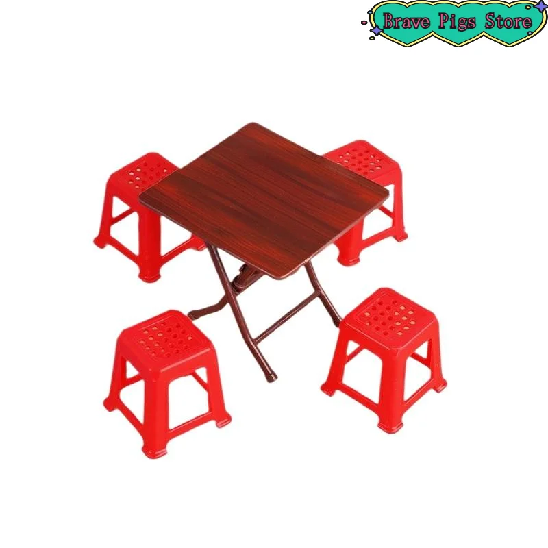 1Set Simulation Table Chairs Model Mini Furniture Decoration House Accessories Pretend Play Toy