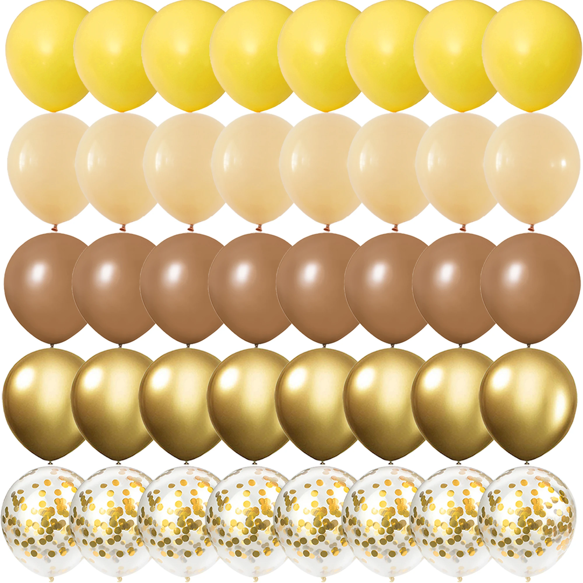 

40PCS Yellow and golden skin tone Balloons Gender Reveal Wedding Valentine's Day Baby Shower Birthday Globos Party Decorations