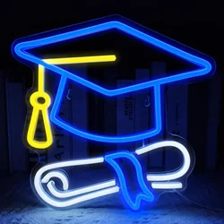 Graduation Cap Neon Sign LED Light for Grad Party Dorm Decoration Symbolizes Academic Success Diploma Celebration Gift