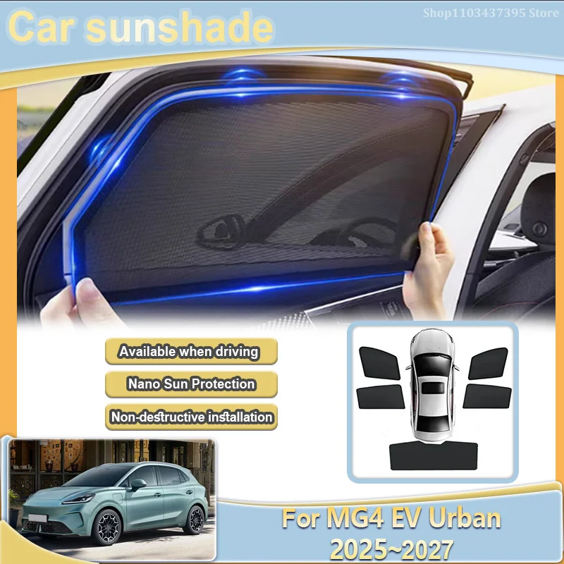 

Car Mesh Sun Shade For MG4 EV Urban MK2 AH4EM 2025 2026 2027 UV Protection Visor Heat insulation Windshield Curtain Accessories