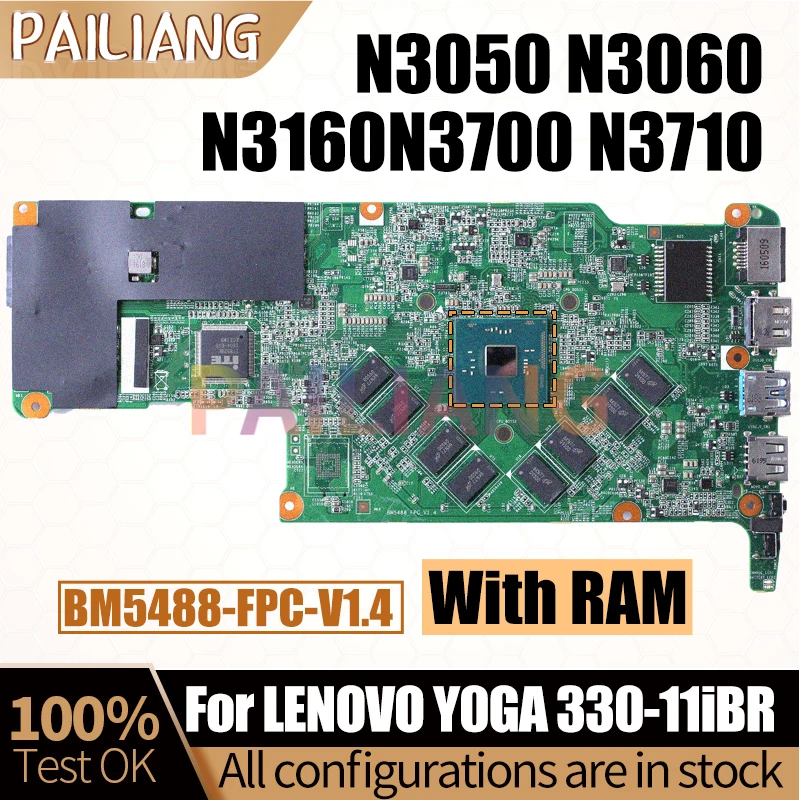 Imagem -02 - Placa-mãe do Portátil para Lenovo Y0ga 33011ibr Mainboard Notebook Completo Testado Bm5488-fpc-v1.4 N3050 N3060 N3160n3700 N3710