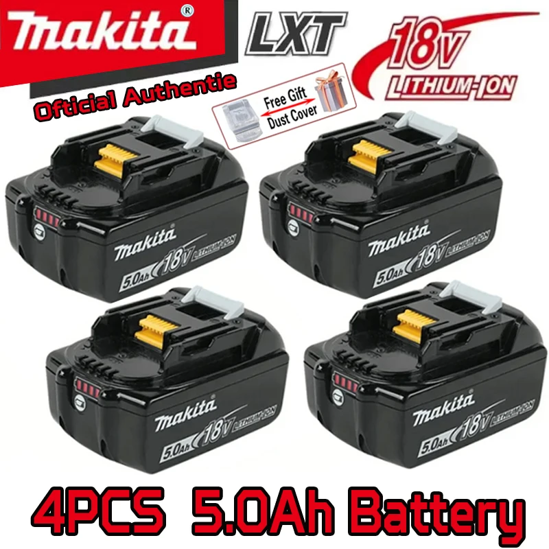 Japón Makita 18V 5.0Ah batería de herramienta eléctrica DDF487 DGA404 DTW700 DHP487 reemplazo de batería LED de carga