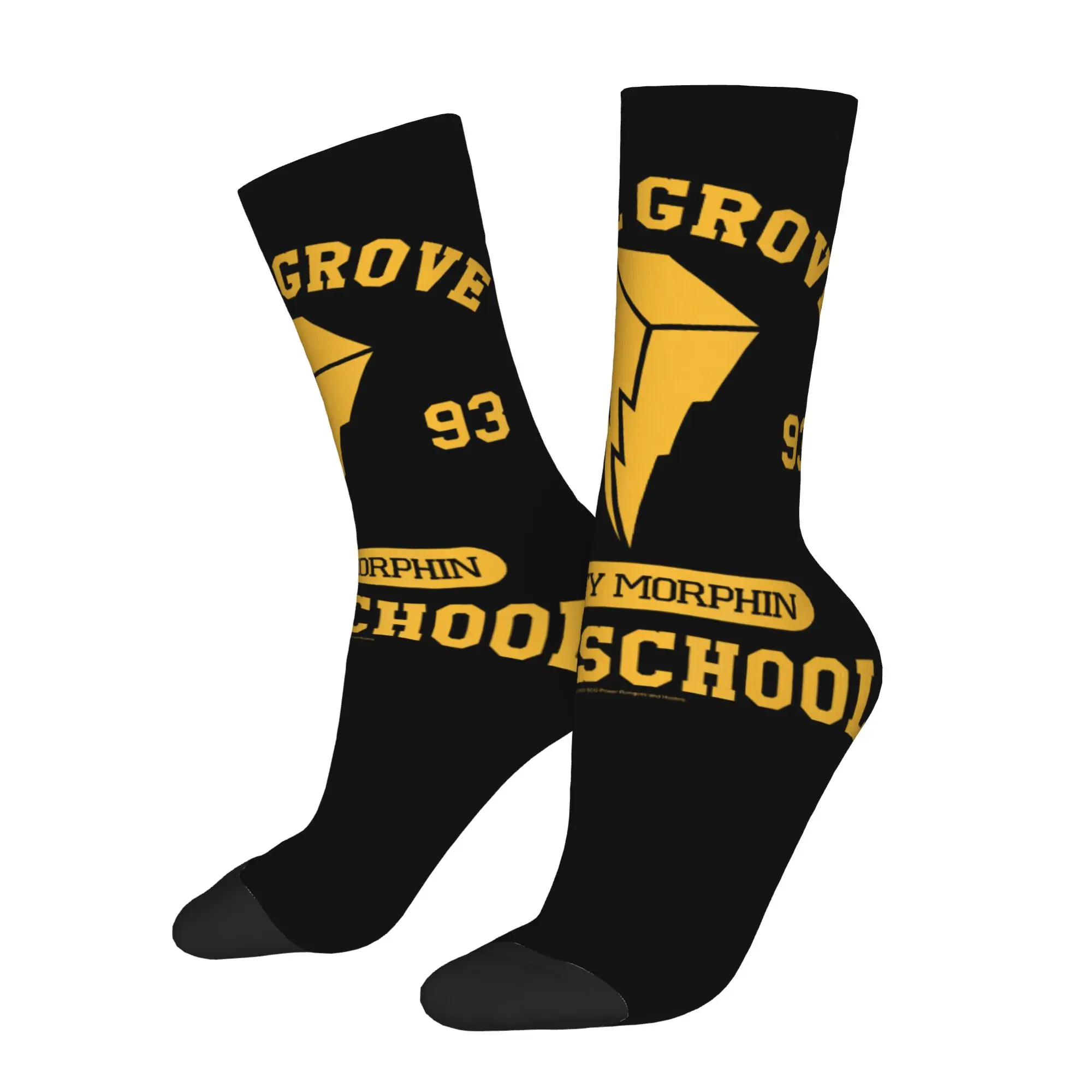 cycling socks Power Rangers Angel Grove High School Gold Collegiate Crazy Men's compression Socks Unisex items Crew Sock