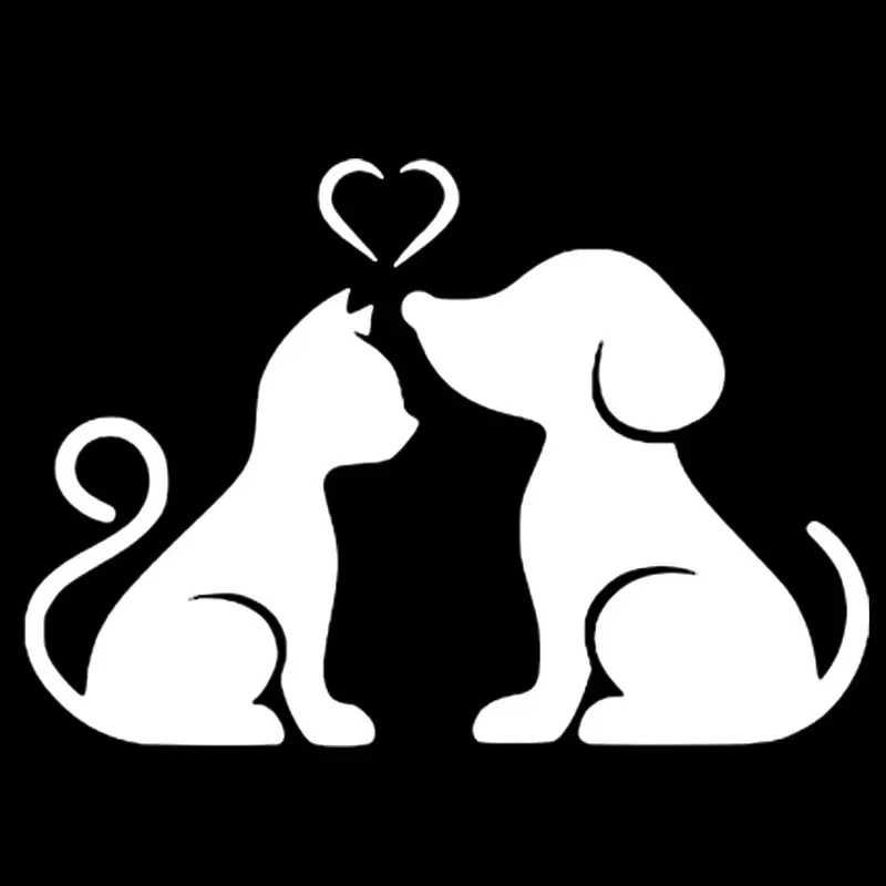 15*10.4 سم القط والكلب الحيوانات الأليفة على شكل نافذة الوفير دراجة نارية ملحق ديكور الفينيل ملصق سيارة مقاوم للماء #3