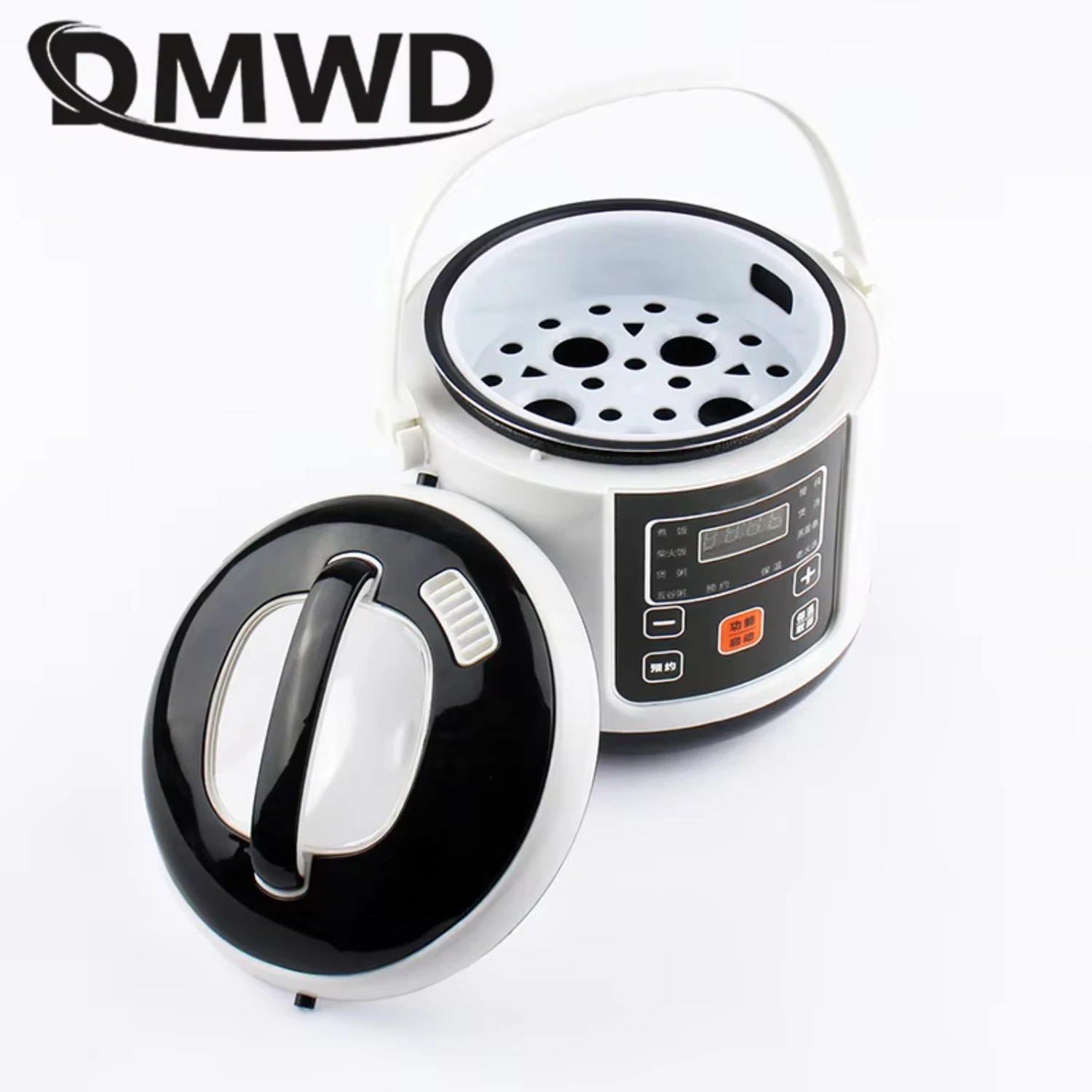 12V/24V  Pressure Cooking Pot Car Truck Smart Noodles Soup Porridge Rice Cooker Stew Food Steamer Warmer Meal Heater 2L