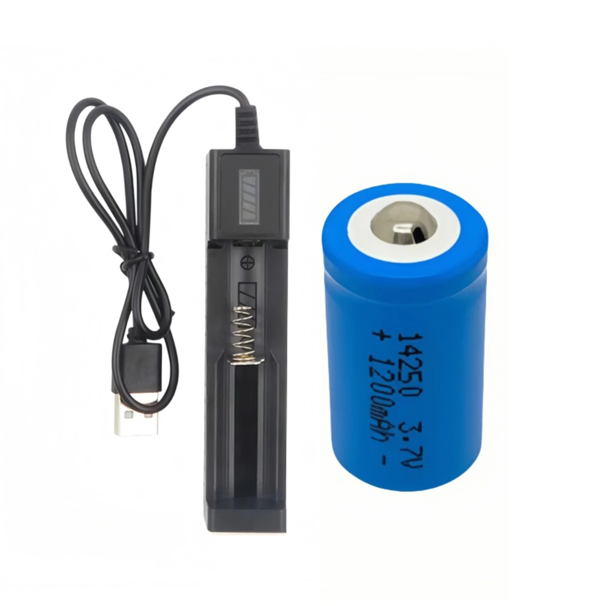 

1 шт. 14250 3.7V 1200mAh перезаряжаемая литиевая батарея размером 1/2AA с USB-зарядкой для электроники, DIY-проектов, инфракрасных лазерных целеуказателей