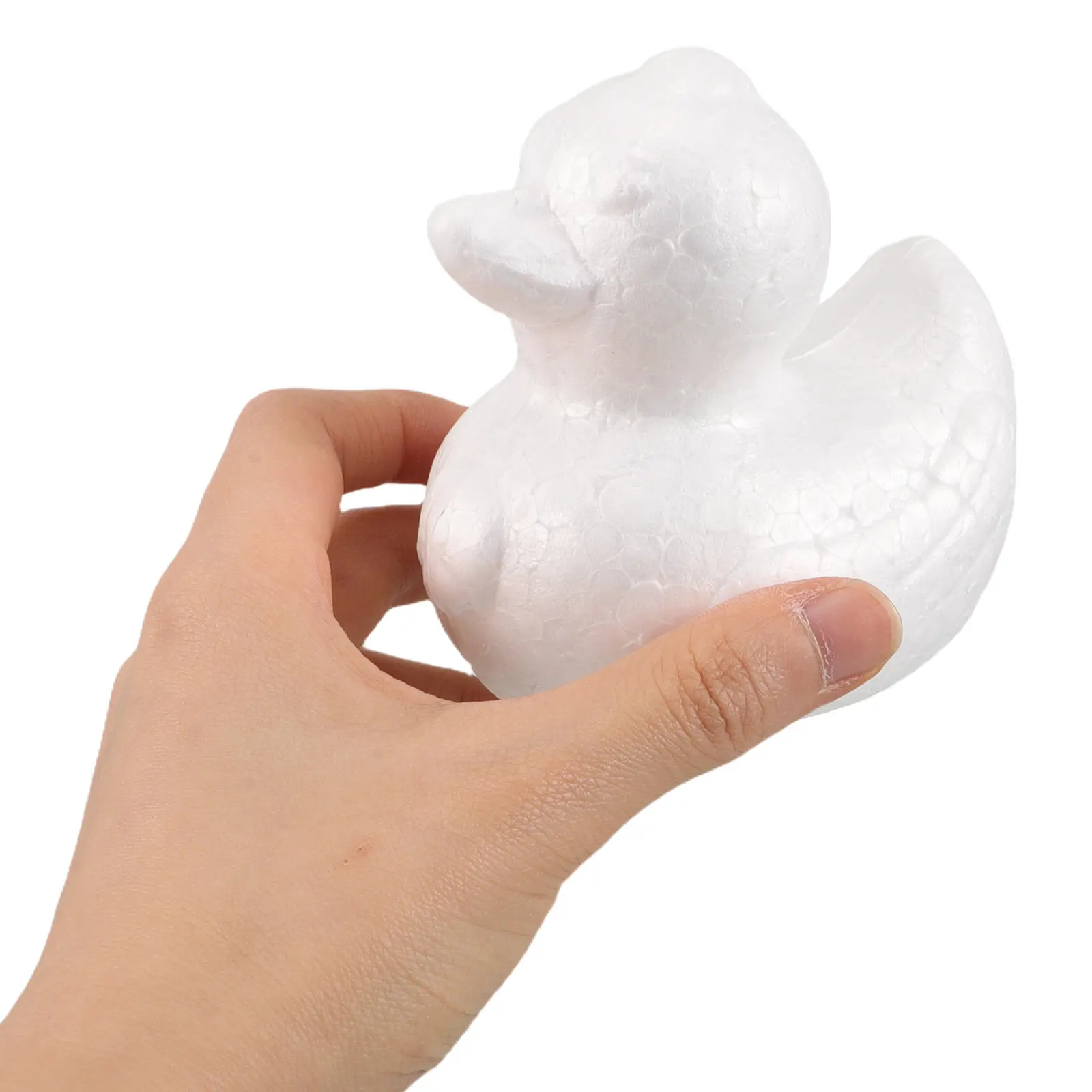 5Pcs Foam Duck Moulds 9.5cm Realistic White Polystyrene Craft Animals for DIY Painting Easter Bath Float Beach Party Favors