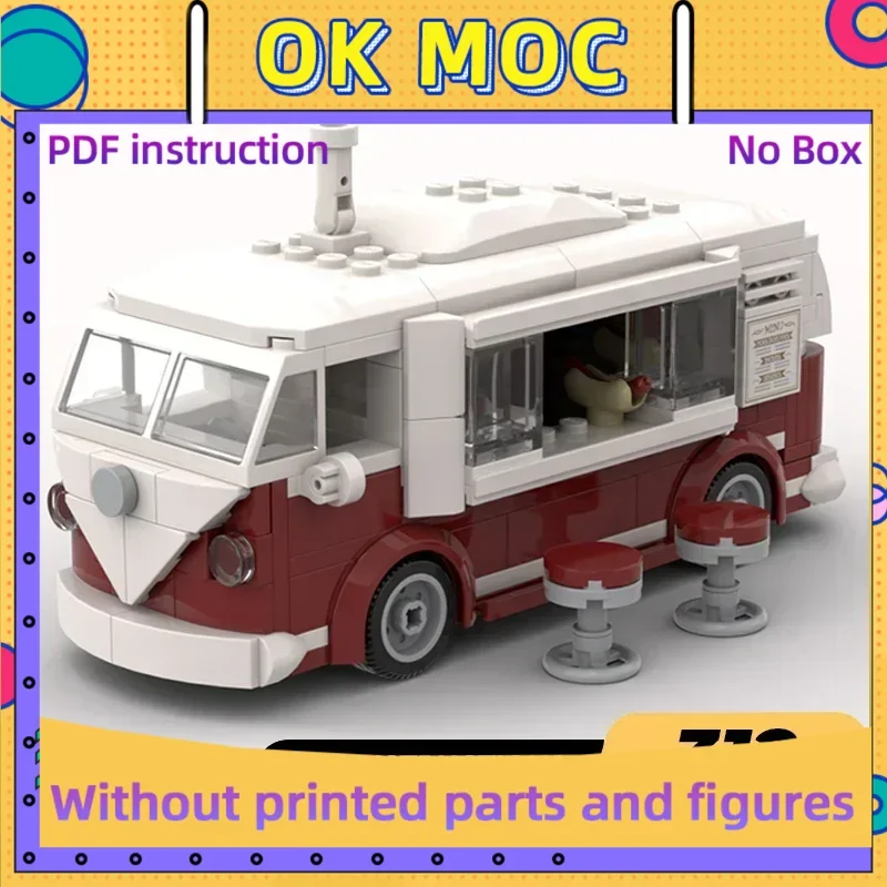 

Технический Moc Bricks Модель автомобиля Серия Mini T1 Food Truck Модульные строительные блоки Подарки Игрушки для детей Наборы для самостоятельной сборки