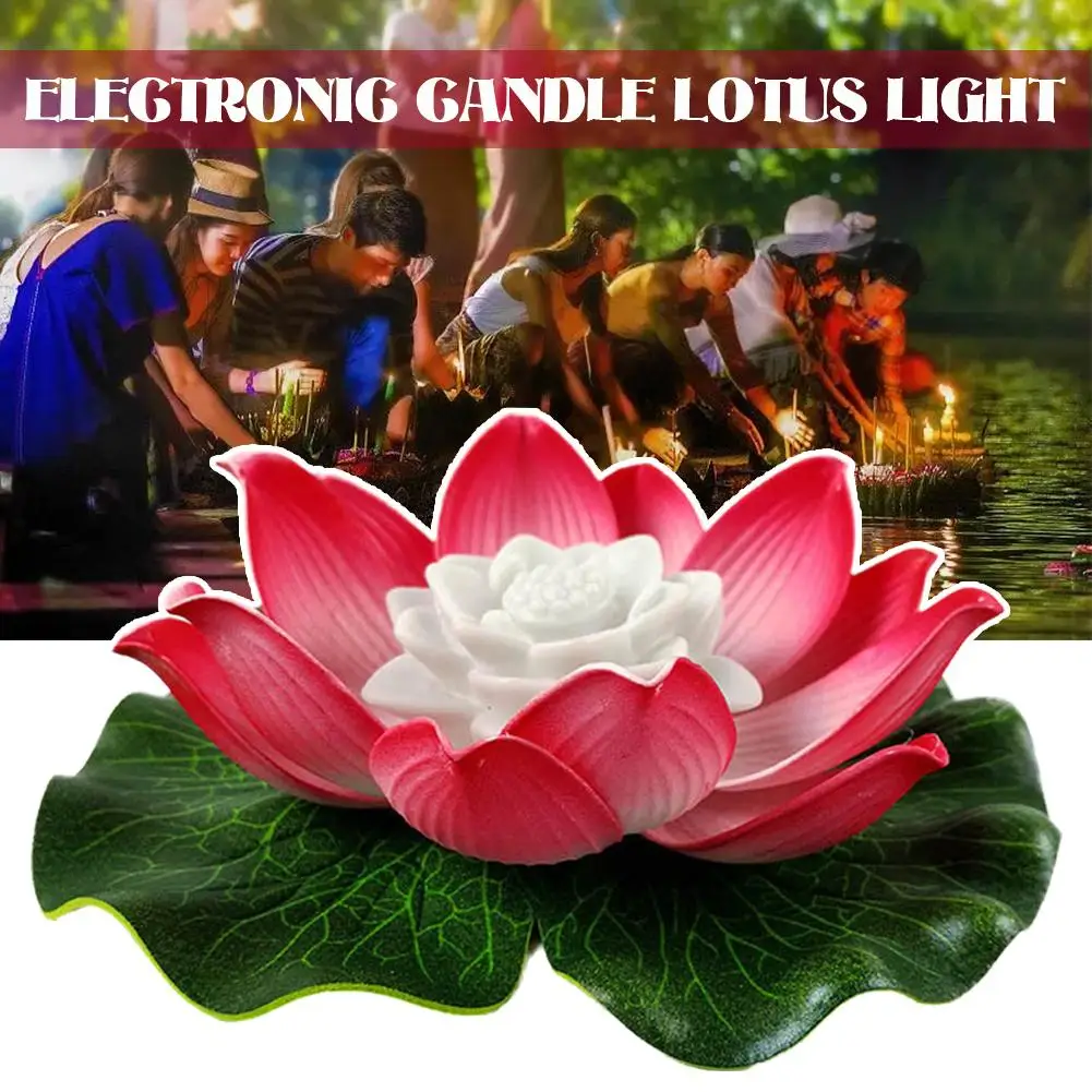 

Floating Lotus Light Pool Outdoor Garden Water Flower Lights Decor Led Lamp Landscape Lamp Night Electronic Candle O8l2