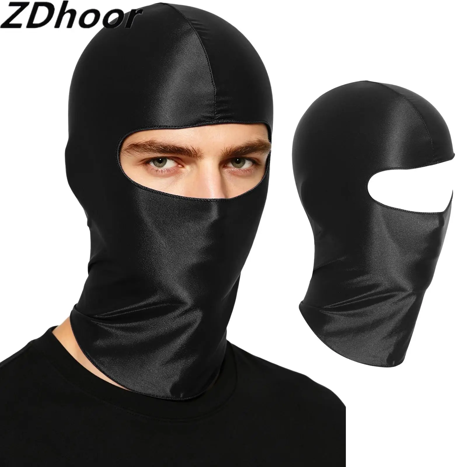 

1Pcs Open Eyes Hood Costume Mask Full-face Breathable Stretch Soft Headgear Halloween Cosplay Mask for Party