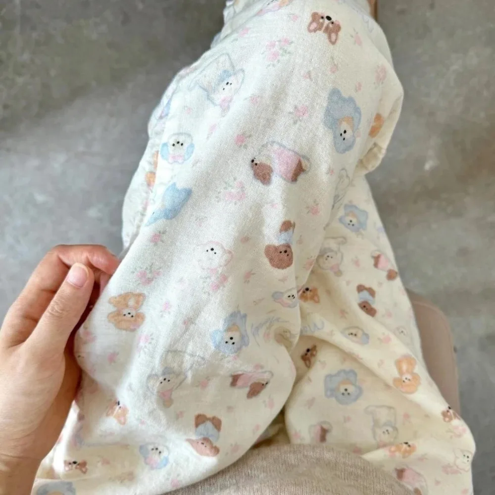 Fashion Cartoon Print Long Pants High Waist Loose Sleep Bottoms Wide Leg Casual Sleepwear for Women