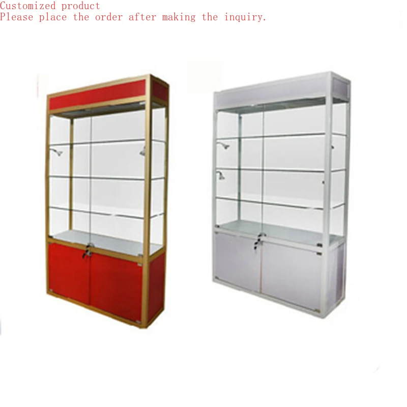 

Custom.Shelf Glass showcase Pharmacy Auto Supplies Hand Model Sample Display Cabinet Tobacco Wine Cabinet Custom