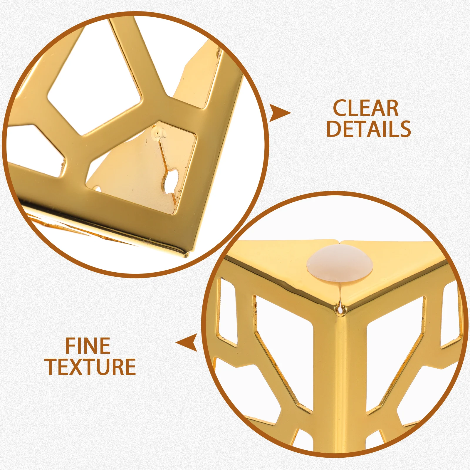 

4pcs Metal Furniture Legs Sofa Feet Small Golden Hollow Design Oxidation Resistant Rust Proof Hardware Support For Cabinets