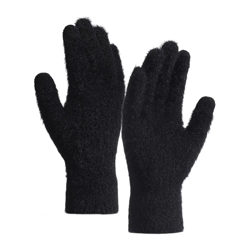 Warm Wool Gloves Imitation Wool Gloves Warm Plush Winter Gloves for Outdoor Activities Non slip Cycling with Heat