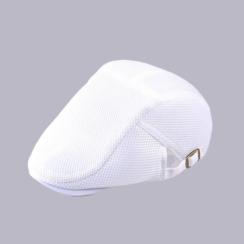 Casquette en maille respirante pour serveur de barbecue, service de restauration, béret plat de barbier réglable, cuisine, cuisson, chapeau de Chef