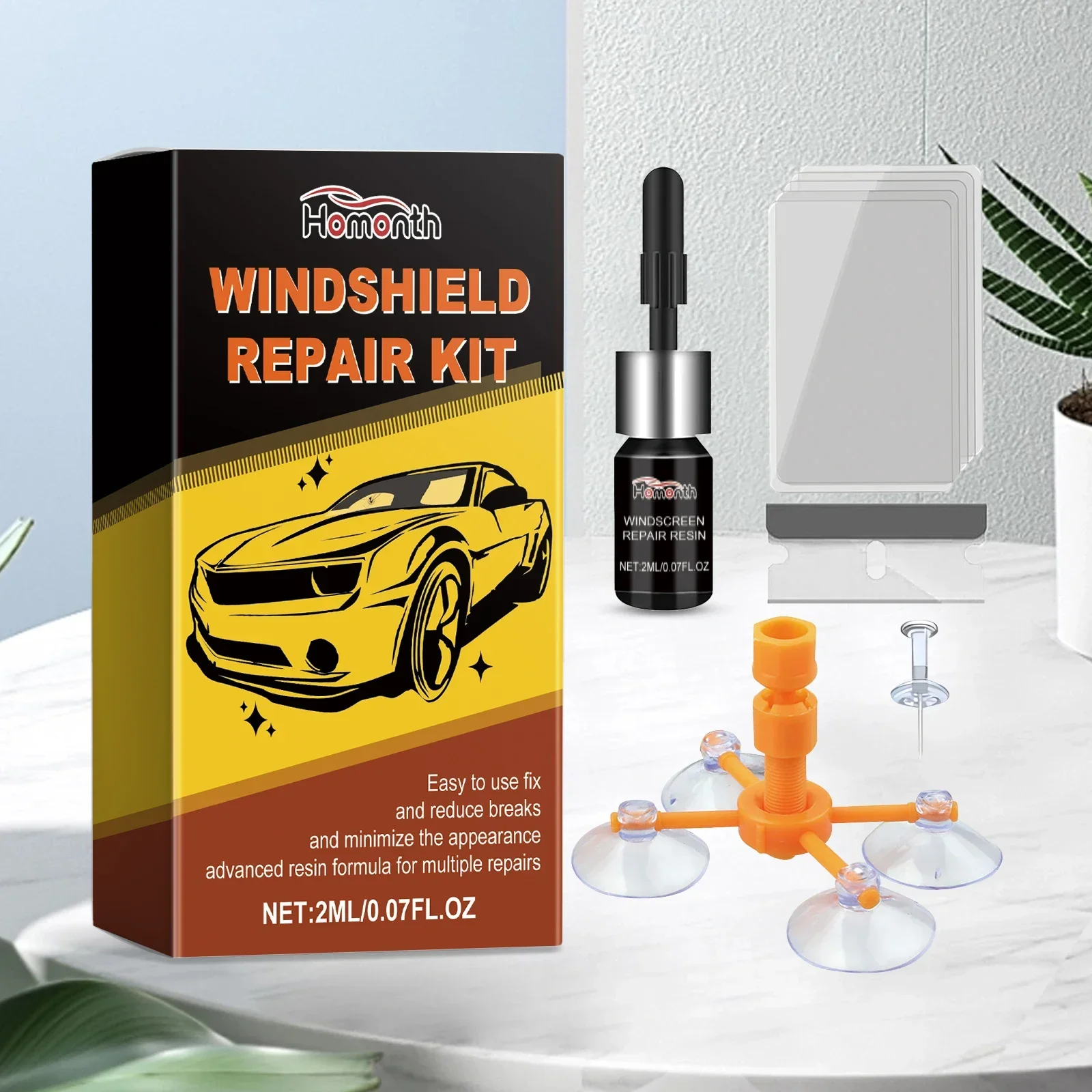 DIY Windshield Repair Kit Powerful Quick Fix Cracked Glass Windscreen Restore Resin Sealer Auto Glass Window Repair Fluid Tools