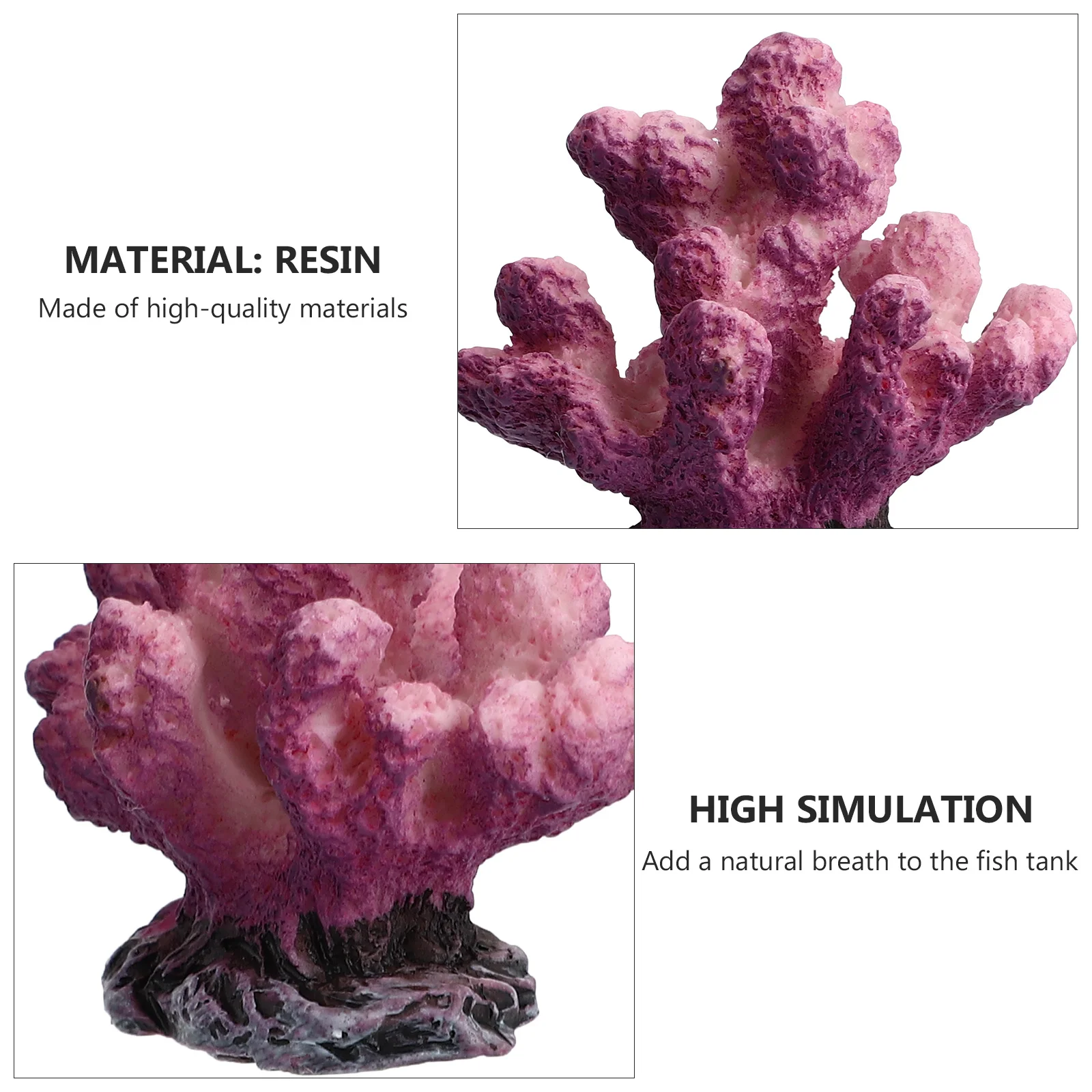 

3Pcs Artificial Coral Resin Sculpture Aquarium Decor Simulation Coral Fish Tank Ornament Lifelike Home Decoration