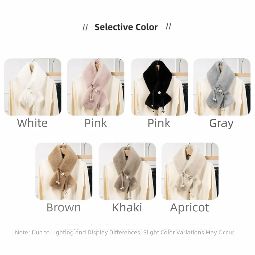 

Шарф-халат однотонный, теплый, утолщенный, пушистый, из искусственного меха, ветрозащитный, мягкий, меховой, для защиты шеи, модный, для девочек