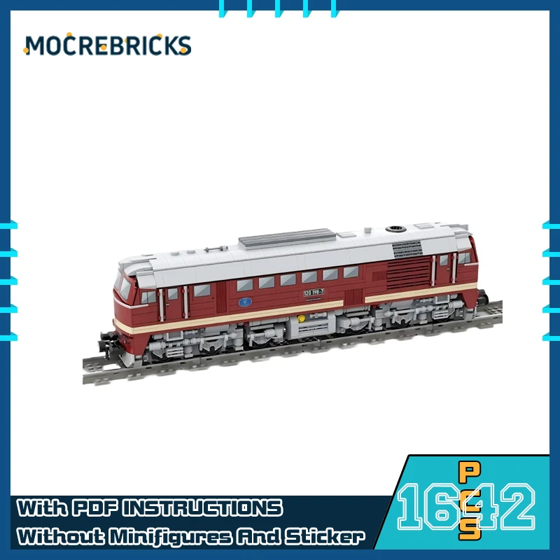 

MOC Советский Восток Немецкий железнодорожный груз BR120 Дизельный локомотив Модель DIY Строительный блок Сборка Технология Кирпичи Игрушки для подарка