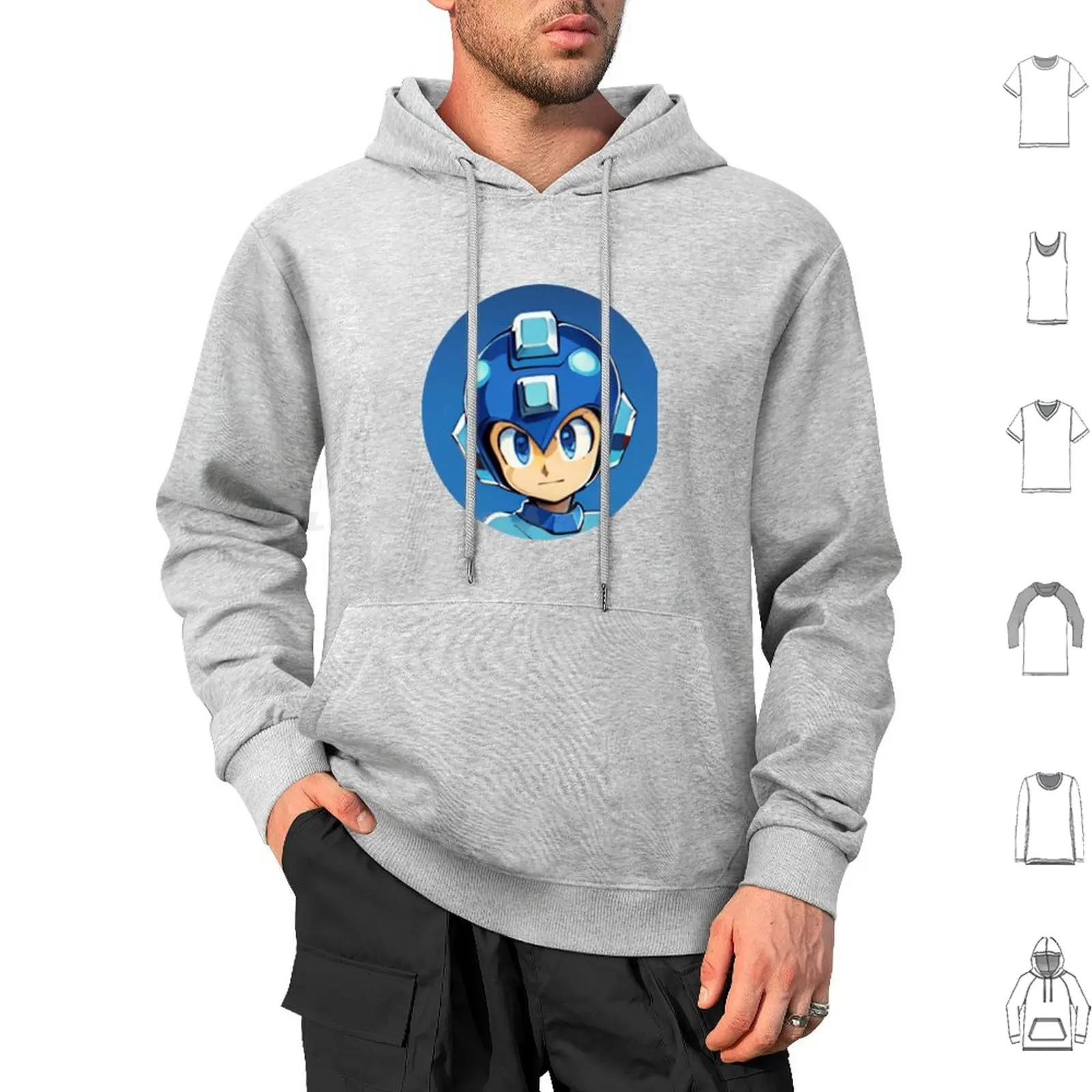 Megaman Hoodie cotton Long Sleeve Pixelart Megaman 2 Rockman 2 Rockman Megaman Mega Man Gamer Video Games Old Gamer