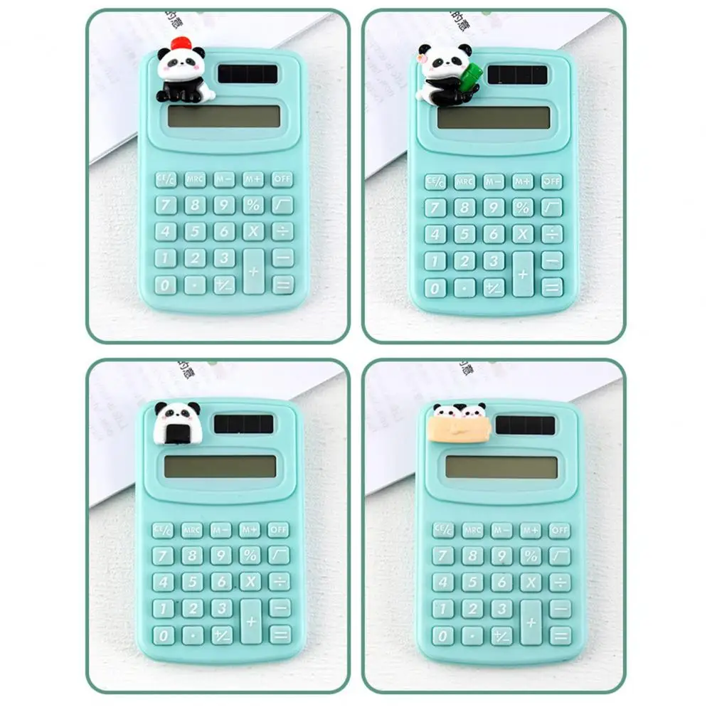 Mini calculadora portátil con forma de Panda, diseño bonito, botones de goma de plástico, ligera, para estudiantes de oficina