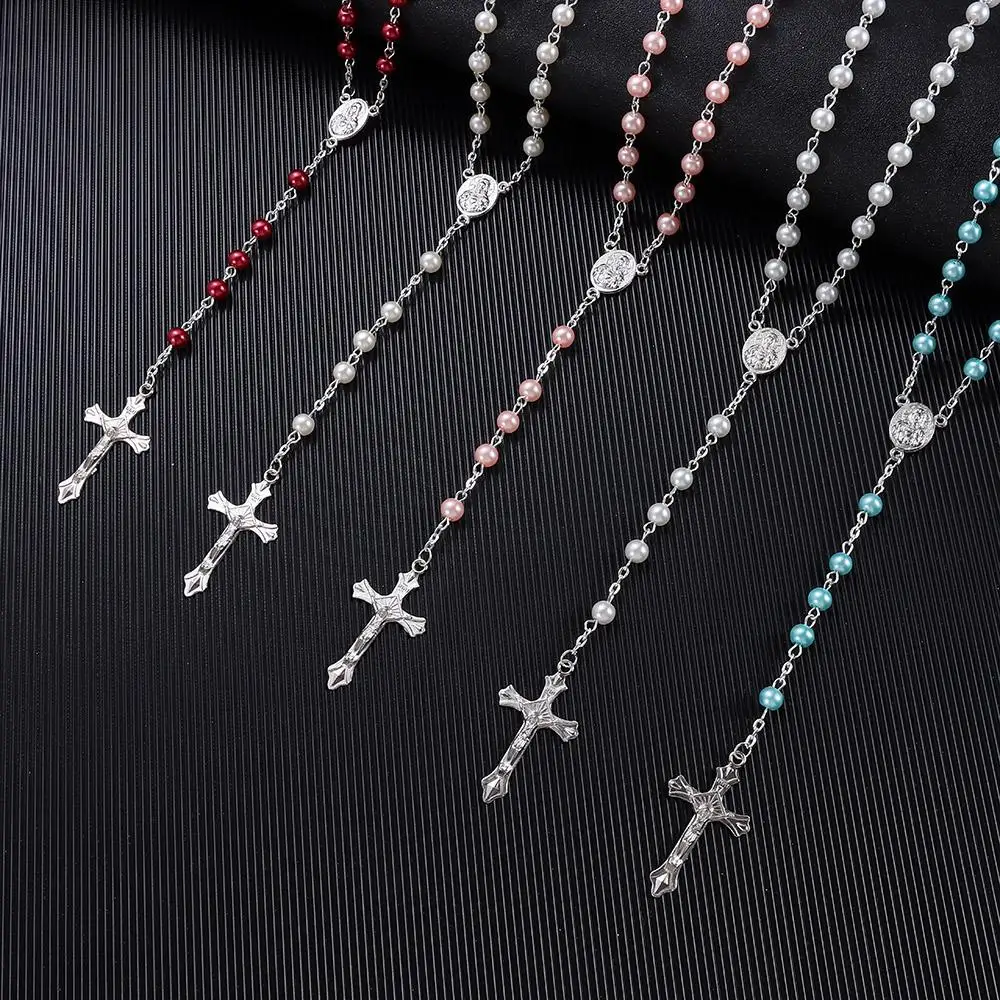 6mm Rosary Beads Rosary Beads Catholic Necklace Solid Colored Confirmation Gifts Rosary Beads Necklace Simple Style Rosary Gifts