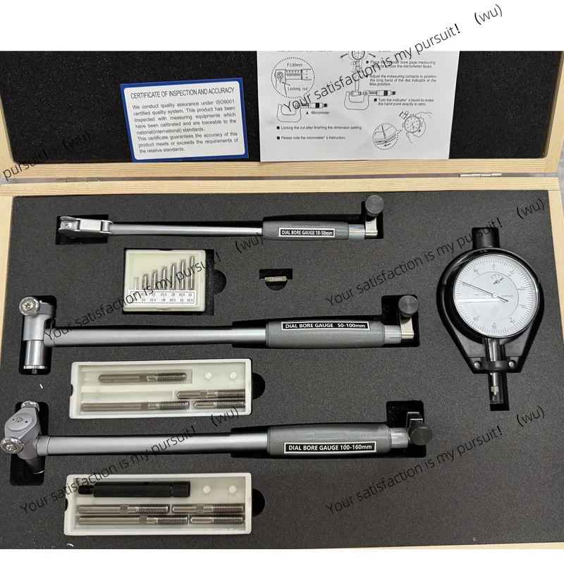 

Высокоточный циферблатный измеритель внутреннего диаметра, 3 упаковки, измеритель внутреннего диаметра 18-160 мм, набор цилиндров