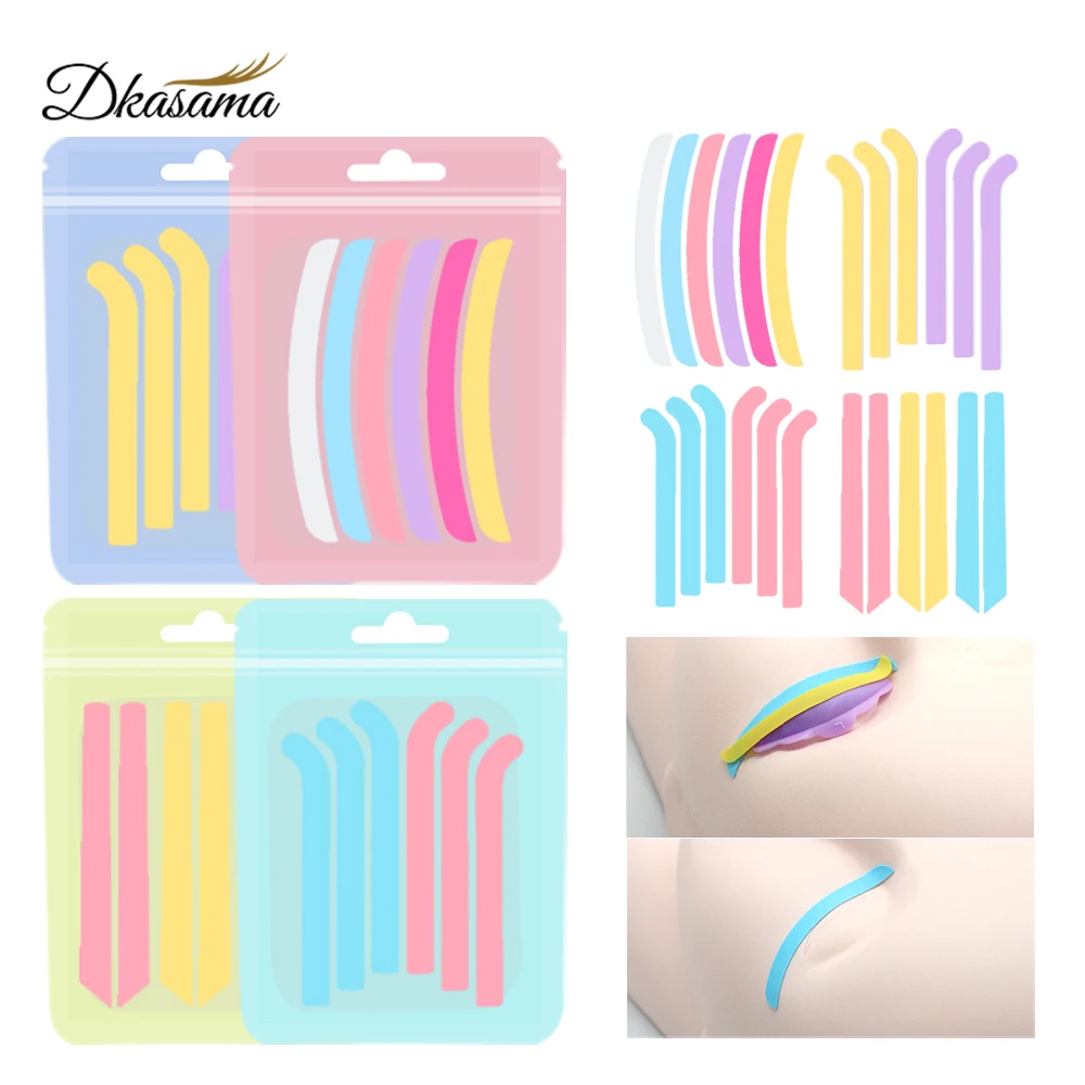 Dkasama 6PCS Reusable Eyelash Lifting Silicone Stripe Eyelashes Lifting Curler Pad Perm Ribbon Eyelash Extension Supplies Makeup