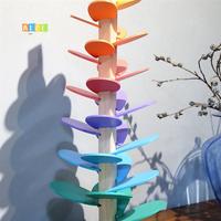 A12E-Rainbow Musical Tree Toy Wooden Petals Assembly And Marble Run Balls Tracking Toy Kids Educational Music Tree Toys