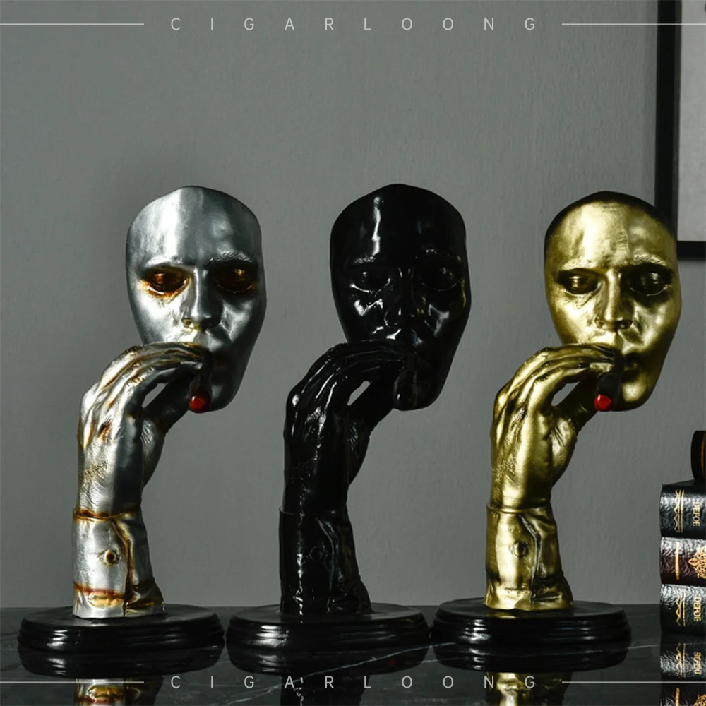 

Креативное искусство, поделки из человеческой смолы, винтажная абстрактная скульптура курящего человека, оптовая продажа, украшение для гостиной, стола, дома