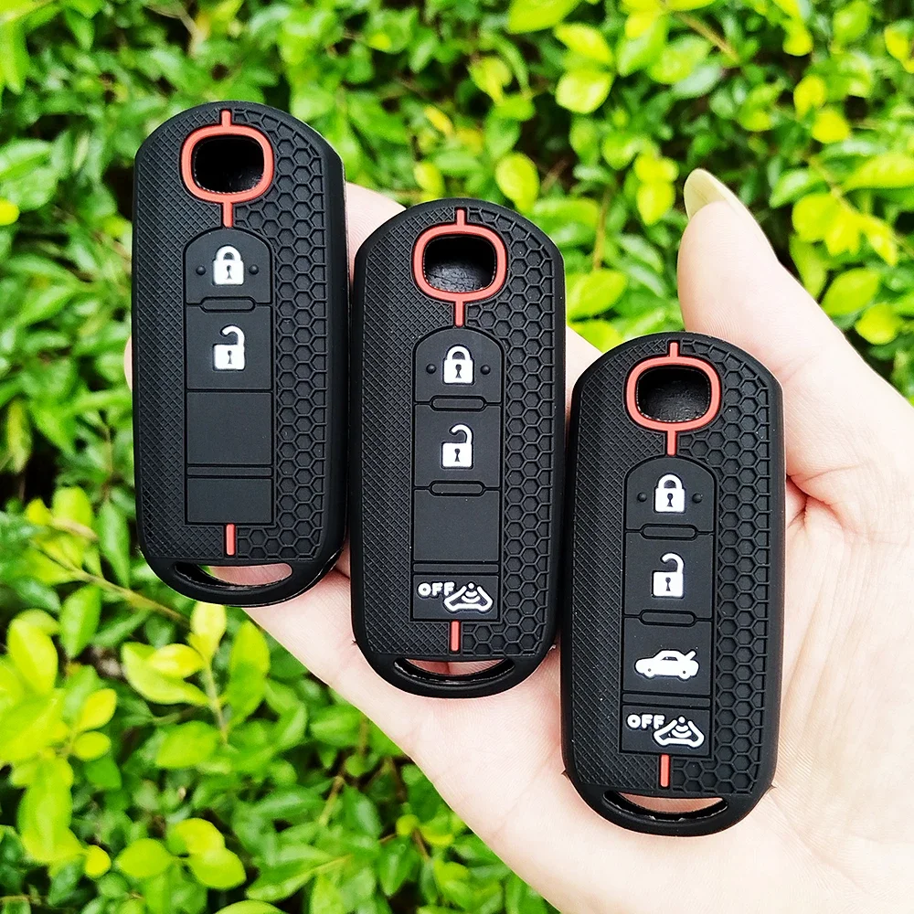 

2 3 4 Buttons Silicone Car Key Cover Remote Fob Case Sleeve for MAZDA 2 3 5 6 CX-3 CX-5 CX-7 CX-9 2013 2015 2016 2017 2018 2019