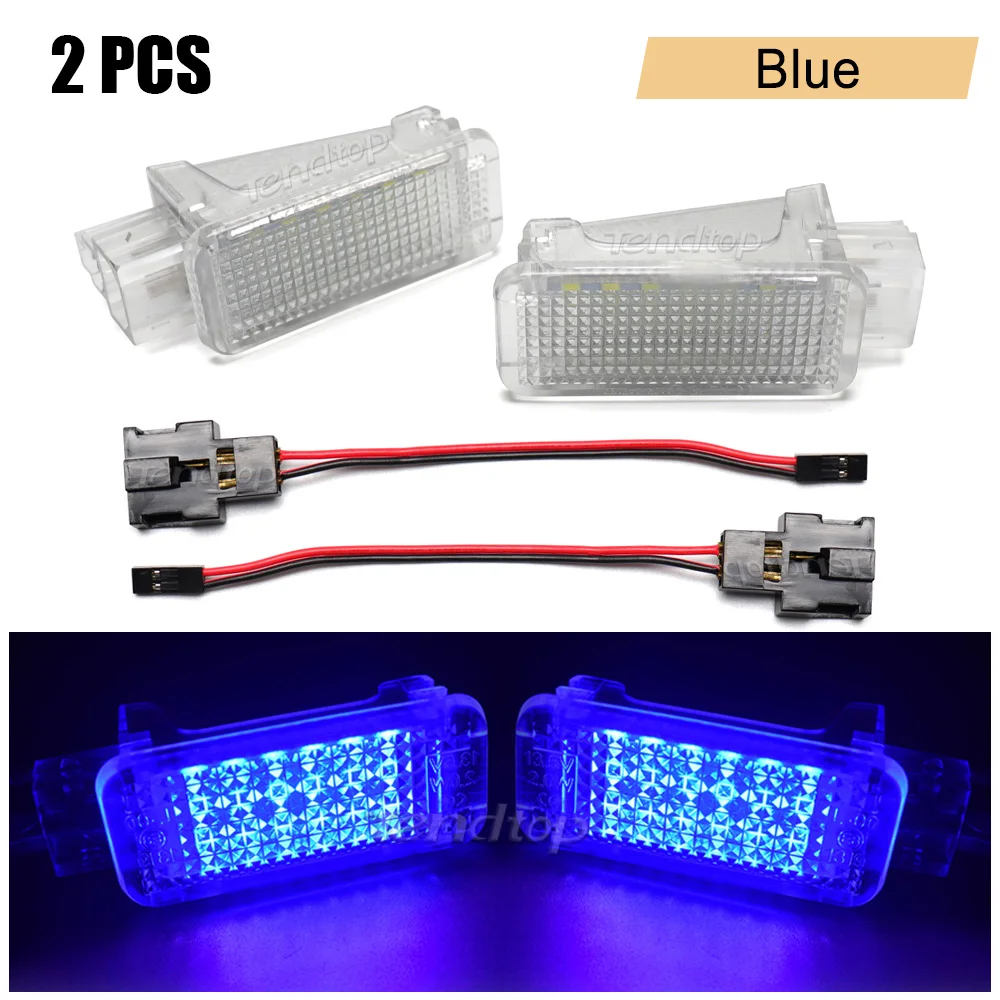 2PCS Car White Red Blue LED Courtesy Door Trunk Footwell Glove Box Light Lamp For Audi A3 8P A4 B6 B8 A5 A6 C5 A8 Q5 Q7 TT VW