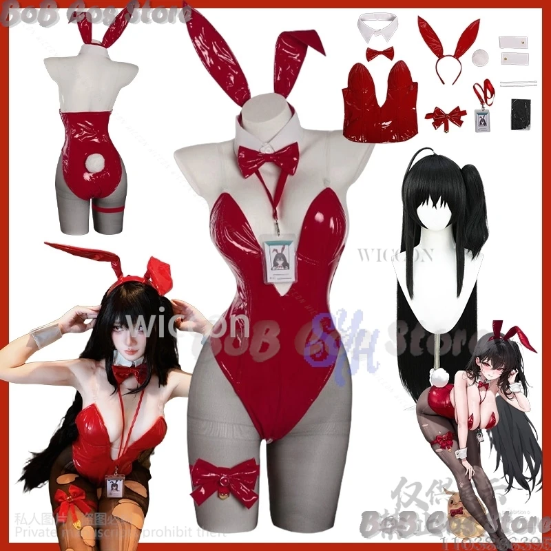 

IJN Taihō Game Azur Lane Cosplay Anime Red Sexy Bikini Bunny Girls Summer Swimwear Y2k Rabbit Headband Halloween Party Comic Con