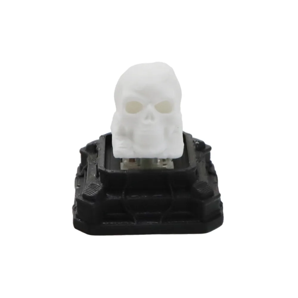 Novelty Halloween Pumpkin Keychain Gothic Style 3D Printed Skull Fidget Clicker Keychain Mechanical Click Click Sound