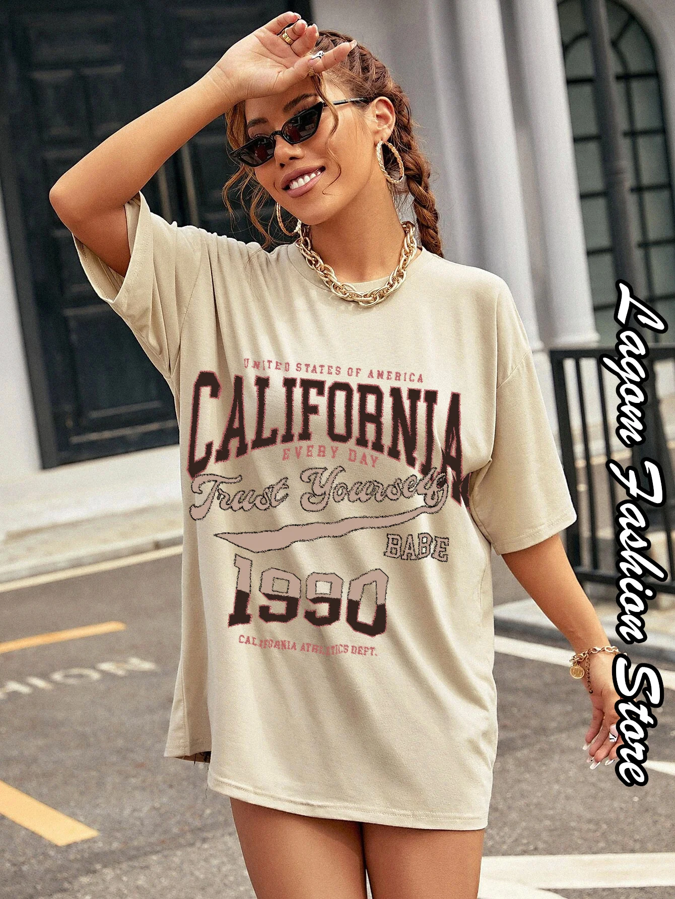 Summer Women California 1990 T-Shirt Fashion Cotton Tops Tees American Vintage Short Sleeve Clothing Female Casual Streetwear