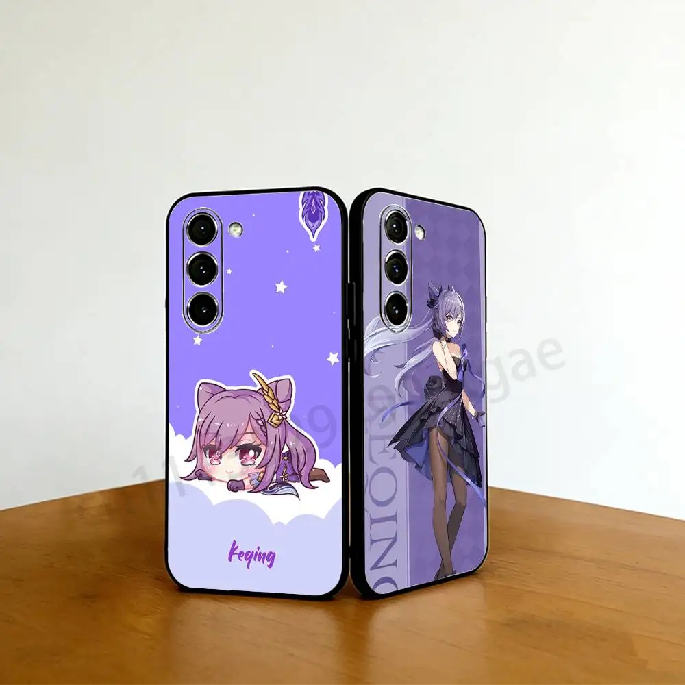 Genshin Impact K-Keqing Phone case For Samsung Galaxy A53,51,72,73,31,30,42 Soft Silicone Black Cover