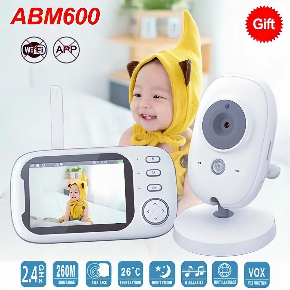 New Video Baby Monitor 2 Way Audio Talk Camera Babysitter Wireless Night Vision Temperature Monitoring Security Camera ABM600